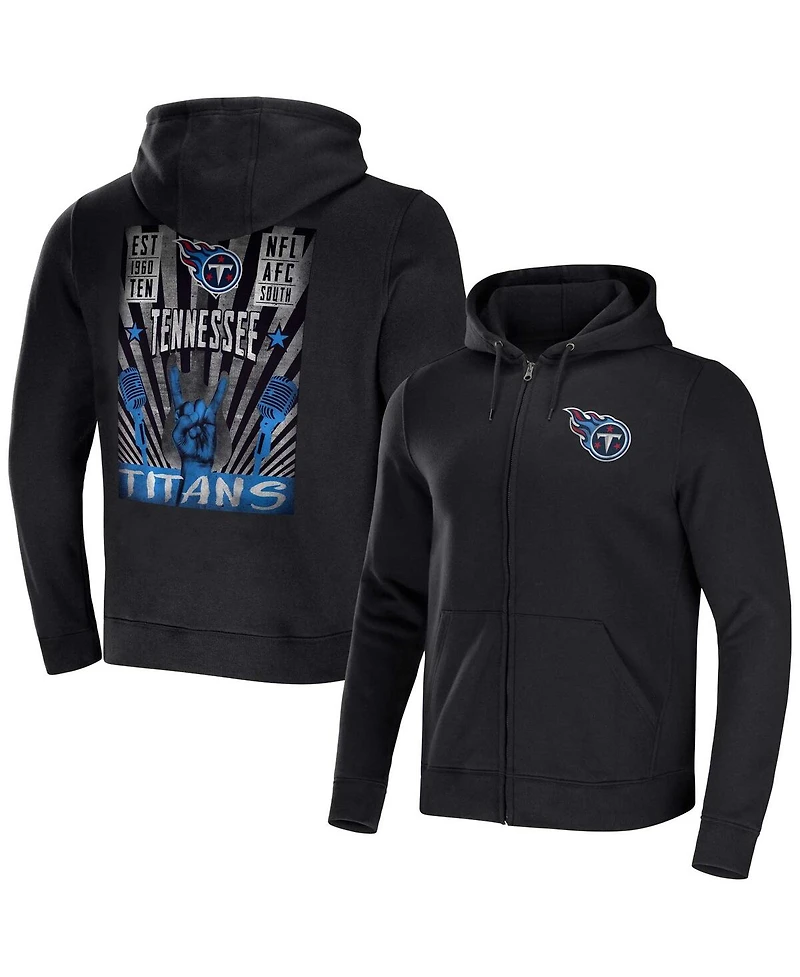 Men's Nfl x Darius Rucker Collection by Fanatics Black Tennessee Titans Rocker Full-Zip Hoodie