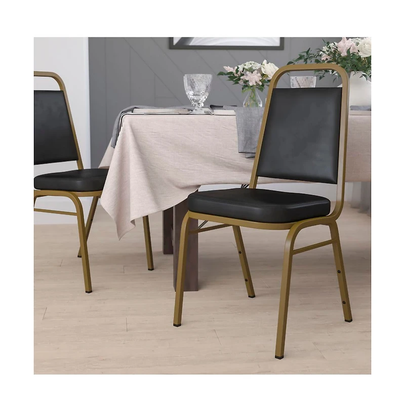 Trapezoidal Back Stacking Banquet Dining Chair - 2.5" Thick Seat