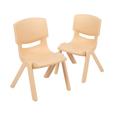 2 Pack Plastic Stackable School Chair With 10.5"H Seat, Preschool