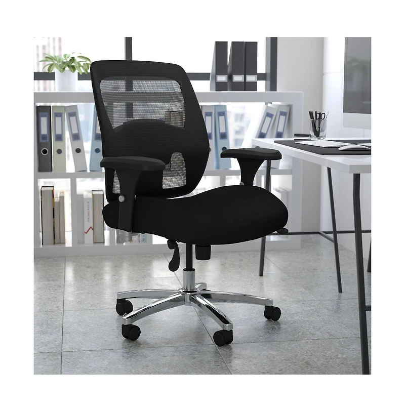Emma+Oliver 24/7 Intensive Use Big & Tall 500 Lb. Rated Mesh Executive Swivel Ergonomic Office Chair With Ratchet Back