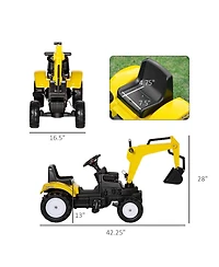 Aosom Kids Ride-On Construction with Horn for Kids & Toddlers 3+,
