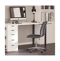 Merrick Lane Artemis Mid-Back Armless Home Office Chair With Height Adjustable Swivel Seat And Five Star Chrome Base