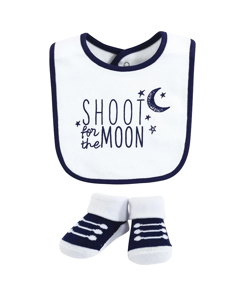 Yoga Sprout Baby Boys Cotton Bib & Sock Bundle