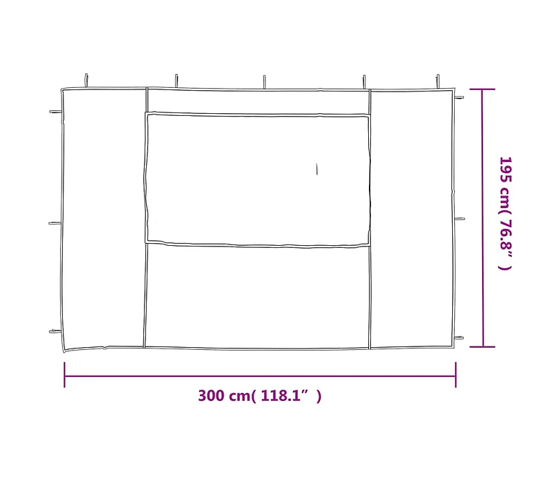 vidaXL Party Tent Sidewall 2 pcs with Window Pe Green