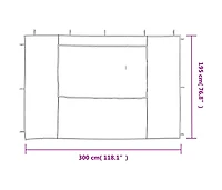 vidaXL Party Tent Sidewall 2 pcs with Window Pe Green