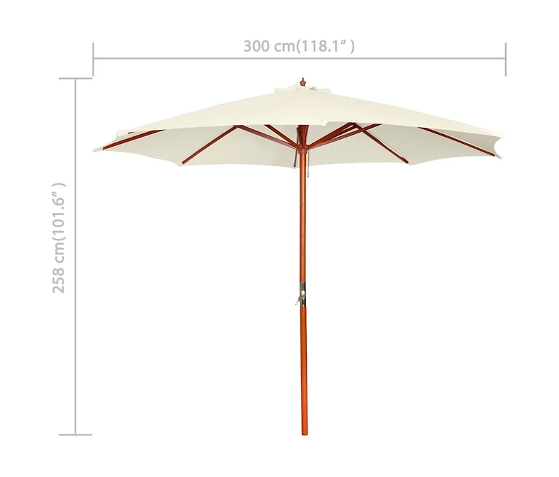 Parasol 118.1"x101.6" Sand White