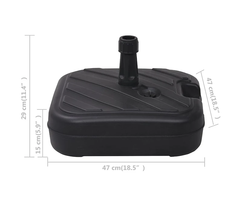 vidaXL Umbrella Base Sand/Water Filled 6.3 gal Black