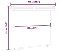 48436 Balcony Side Awning 68.9"x98.4" Black