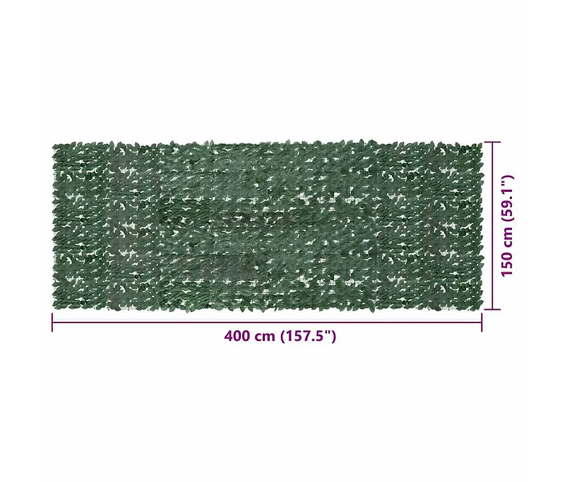 Balcony Screen with Dark Green Leaves 157.5"x59.1"