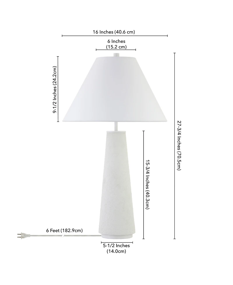 Hudson & Canal Ingalls 28" Tall Monochrome Table Lamp with Linen Shade