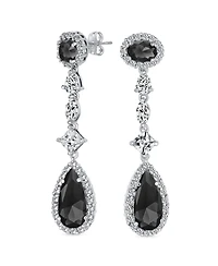 Bling Jewelry Art Deco Style Canary Yellow Cubic Zirconia Halo Cz Statement Teardrop Chandelier Earrings Gold Plated