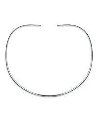 Bling Jewelry Basic Simple Thin Flat Slider Open Collar Contoured Statement Necklace Silver Sterling Add Pendant 2MM