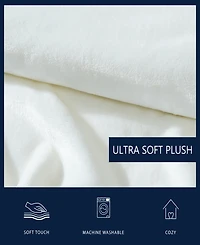 Nautica Solid Ultra Soft Plush Fleece Blanket