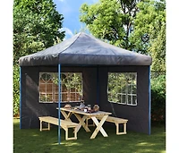 Party Tent Sidewall 2 pcs with Window Pe Anthracite
