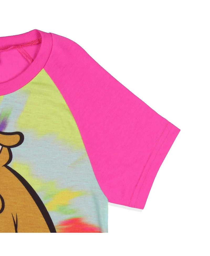 Scooby-Doo Girls Nightgown Tie-Dye Classic Character Short-Sleeve Raglan Pajama