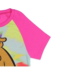 Scooby-Doo Girls Nightgown Tie-Dye Classic Character Short-Sleeve Raglan Pajama