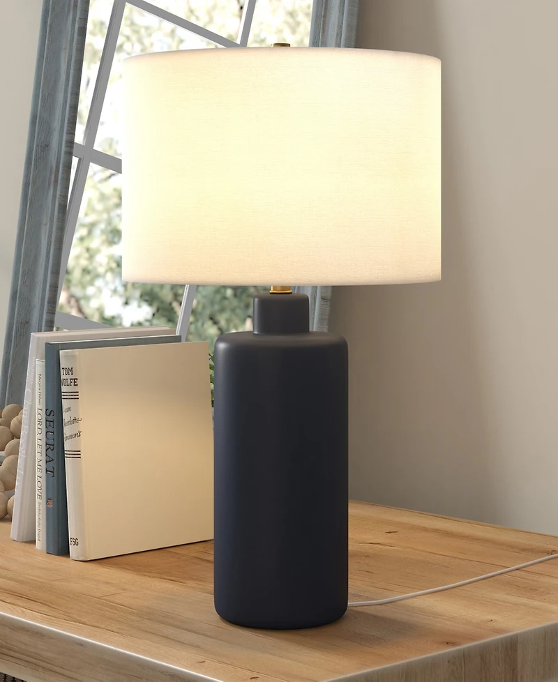 Hudson & Canal Carlina 25" Linen Shade Tall Ceramic Table Lamp