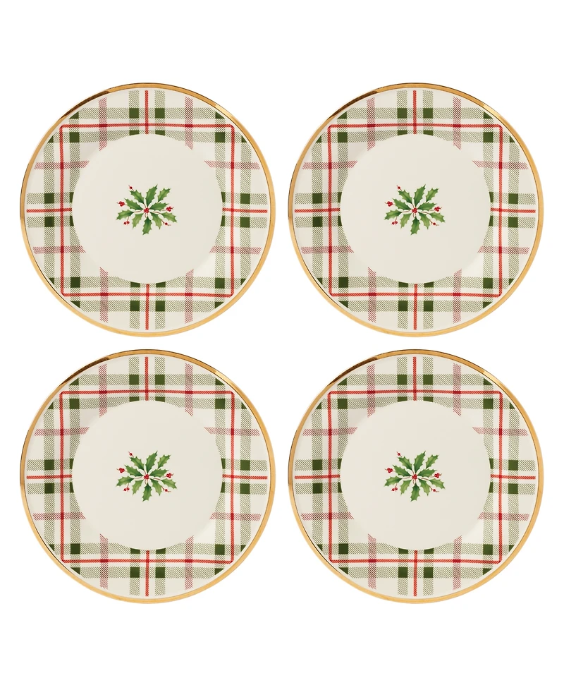 Lenox Holiday Plaid Accent Plates, Set of 4