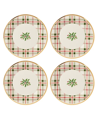 Lenox Holiday Plaid Accent Plates, Set of 4