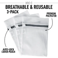 3 Pack Medium Reusable Mesh Laundry Bags for Delicates