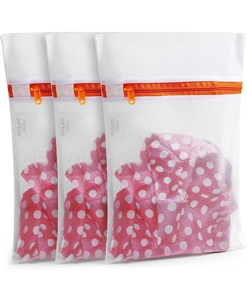 Zulay Kitchen 3 Pack Mesh Laundry Bags for Delicates - Reusable Mesh Laundry Bags for Washing Machine