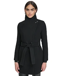 Calvin Klein Women's Asymmetrical Belted Wrap Coat