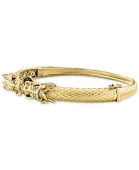 Effy Black & White Diamond (1/2 ct. t.w.) & Ruby (1/20 ct. t.w.) Dragon Bracelet in 14k Gold
