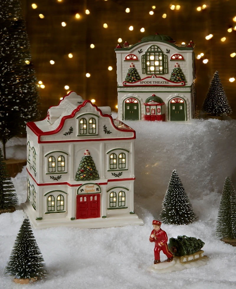 Spode Christmas Tree Village Led Lighted Figural Theatre