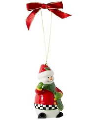 Spode Christmas Tree Black and White SnowWoman Ornament