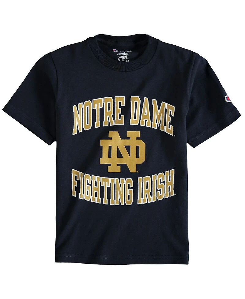 Big Boys Champion Navy Notre Dame Fighting Irish Circling Team Jersey T-shirt