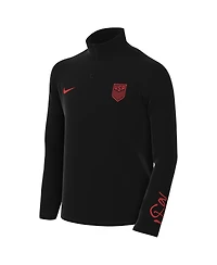 Big Boys Nike Black Usmnt Academy Pro Drill Performance Raglan Quarter-Zip Top