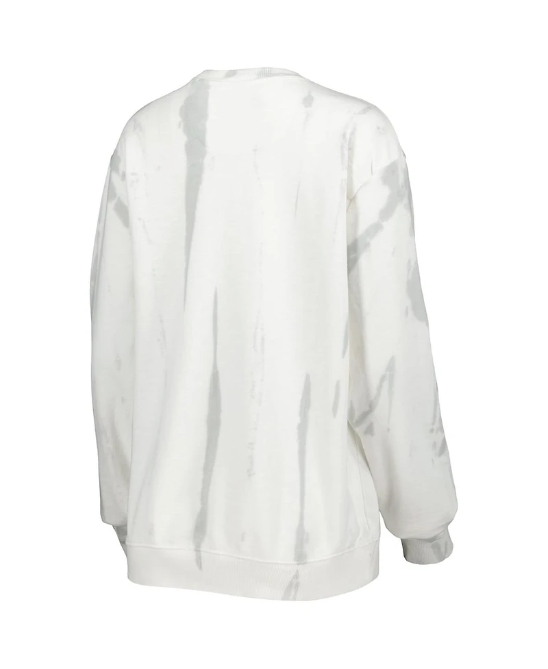 Men's League Collegiate Wear White, Silver Notre Dame Fighting Irish Classic Arch Dye Terry Pullover Sweatshirt