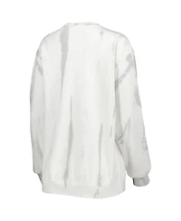 Men's League Collegiate Wear White, Silver Notre Dame Fighting Irish Classic Arch Dye Terry Pullover Sweatshirt