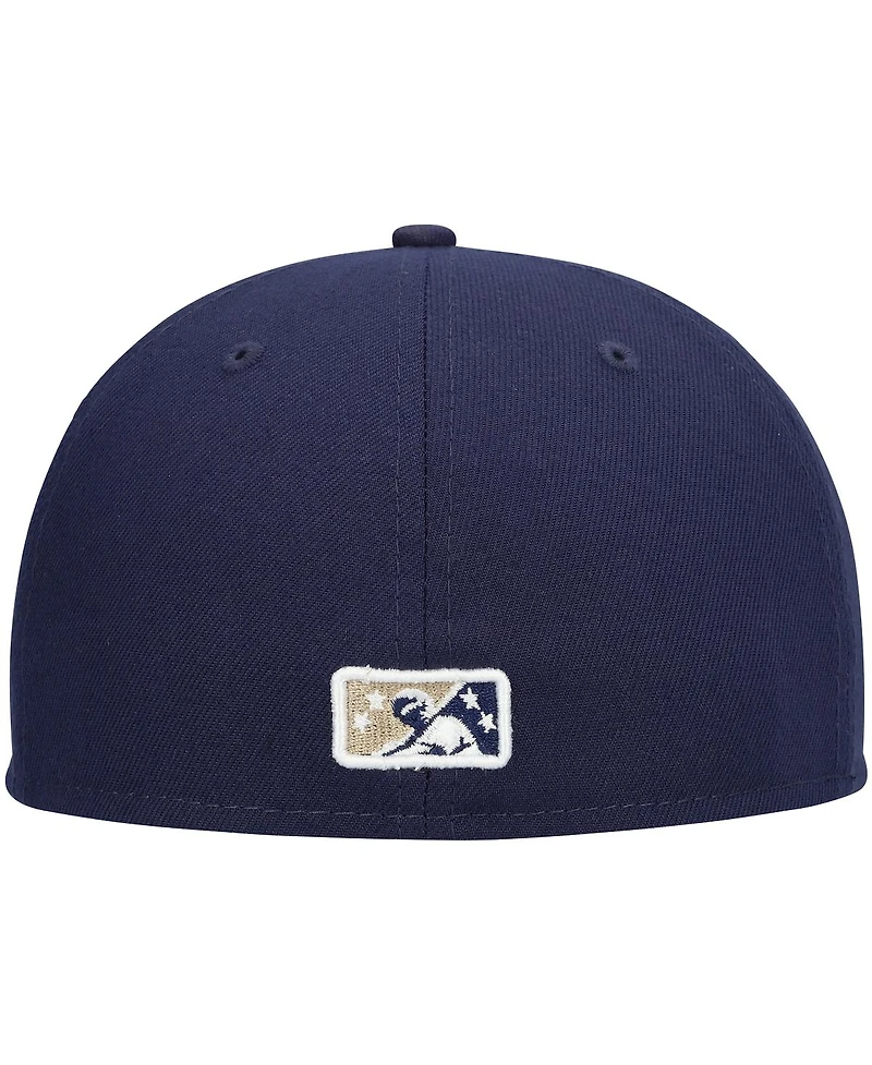 Men's New Era Navy Tri-City Dust Devils Authentic Collection Team Home 59FIFTY Fitted Hat