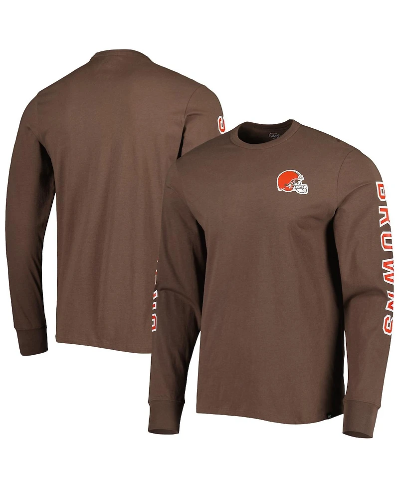 Men's Cleveland Browns '47 Brand Brown Franklin Long Sleeve T-shirt