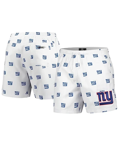 Men's Pro Standard White New York Giants Allover Print Mini Logo Shorts