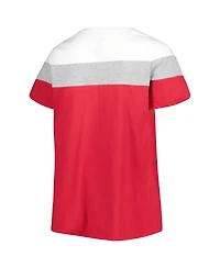 Women's Crimson Oklahoma Sooners Plus Size Split Body T-shirt