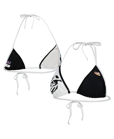 Women's G-iii 4Her by Carl Banks Black, White Lsu Tigers Play Action Bikini Top