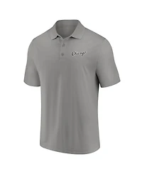 Men's Fanatics Black, Gray Chicago White Sox Dueling Logos Polo Shirt Combo Set