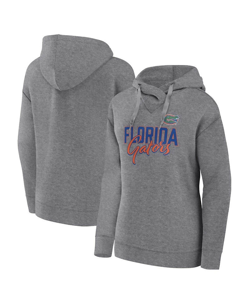 Women's Fanatics Heather Gray Florida Gators Script Favorite Pullover Hoodie