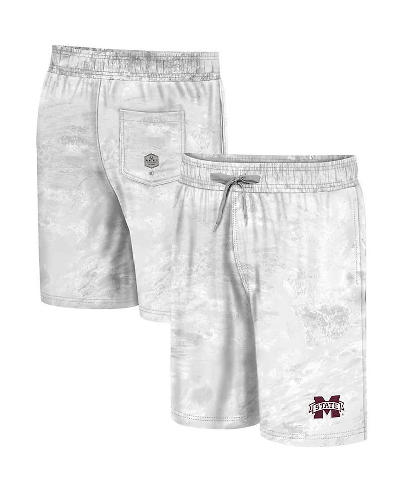 Men's Colosseum White Mississippi State Bulldogs Realtree Aspect Ohana Swim Shorts
