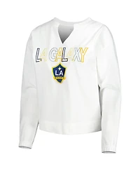 Women's Concepts Sport White La Galaxy Sunray Notch Neck Long Sleeve T-shirt