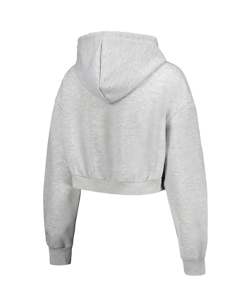 Women's The Wild Collective Heather Gray Lafc Cropped Pullover Hoodie