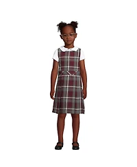 Lands' End School Uniform Girls Plaid Jumper Top of Knee