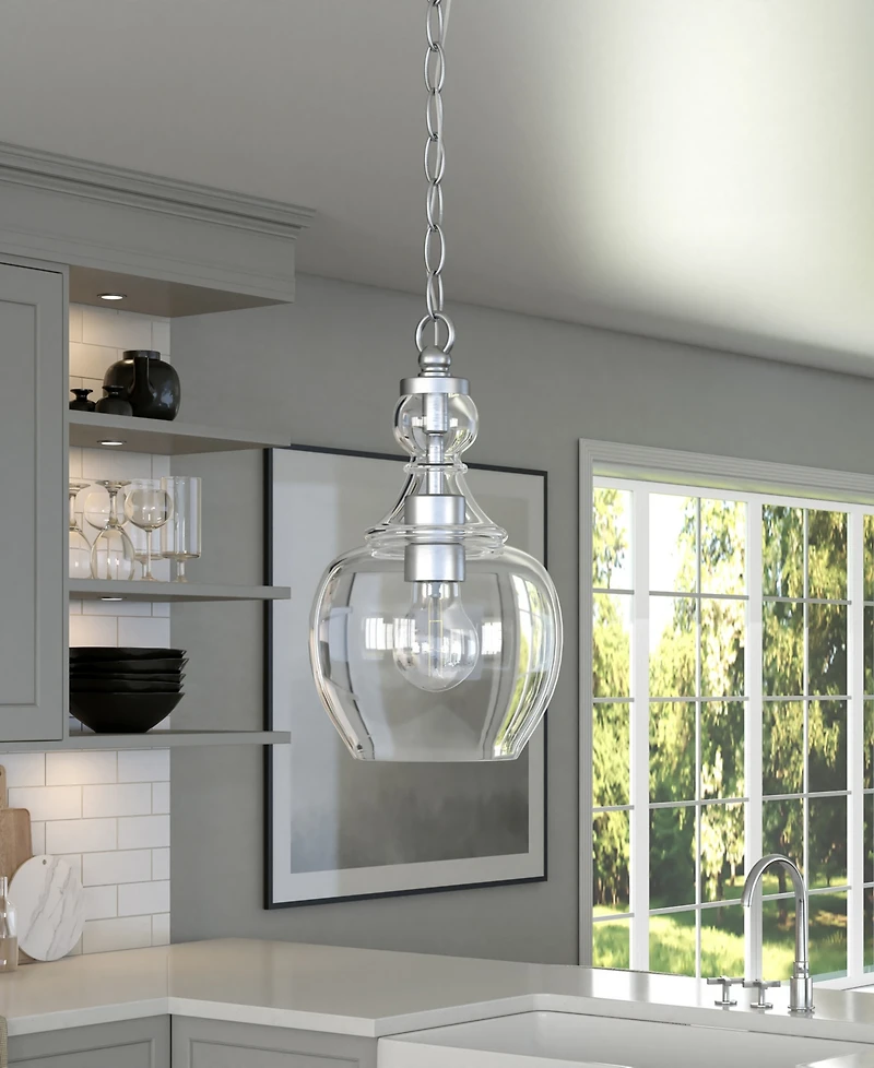 Hudson & Canal Verona 7" Glass Shade Wide Pendant