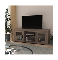 Merrick Lane Galena Traditional Full Glass Door 65" Tv Stand For Up To 80" Tvs