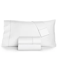 Charter Club Solid Hem 550 Thread Count 100% Cotton 4-Pc. Sheet Set, Full, Exclusively at Macy's