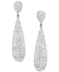 Crystal Pave Elongated Drop Earrings