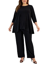 Jm Collection Plus and Petite Wide-Leg Pull-On Pants, Exclusively at Macy's