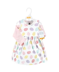 Hudson Baby Girls Cotton Dress and Cardigan Set
